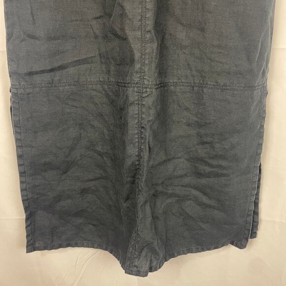 Garnet Hill Women's Black Linen Elastic Waist Pull On Maxi Skirt 42728 Size 4 - Picture 3 of 8